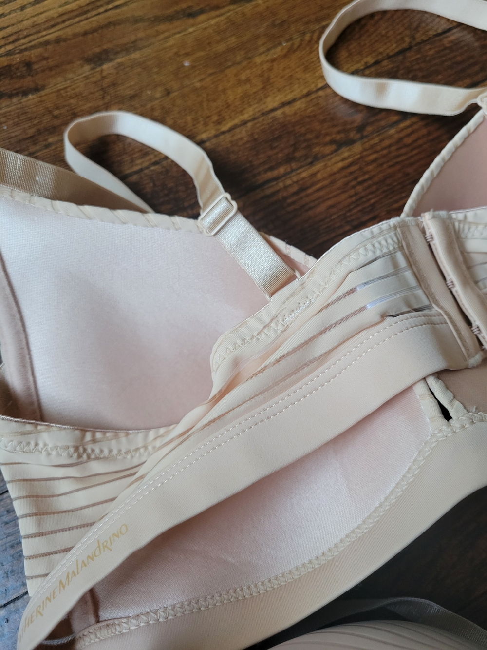 Catherine Maladrino 2 Piece Stripped Bra Set Sz 38C Wire Free Nwt - Picture 9 of 16
